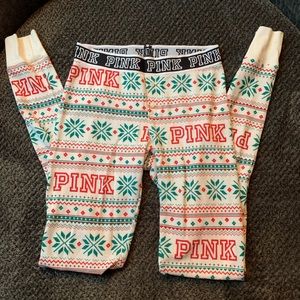 Holiday Pink sleep leggings XS